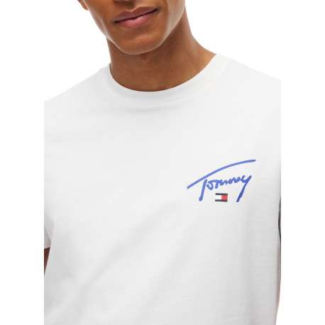 T-shirt en coton biologique blanc à coupe droite pourvu d'un col rond - Image 4