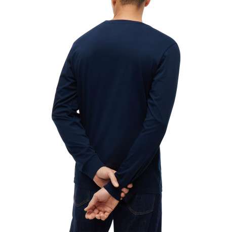 Pull en coton biologique marine à coupe droite pourvu d'un col rond - Image 3