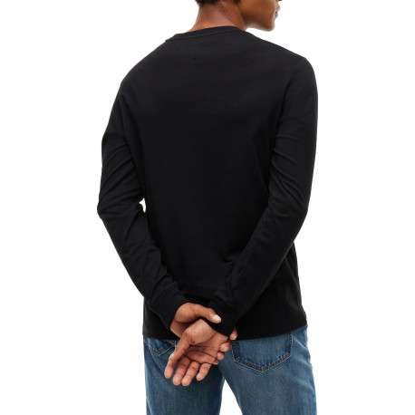Pull en coton biologique noir à coupe droite pourvu d'un col rond - Image 3