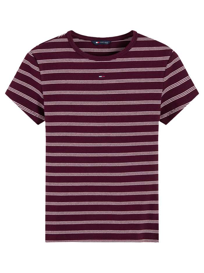T-shirt en coton bordeaux à...
