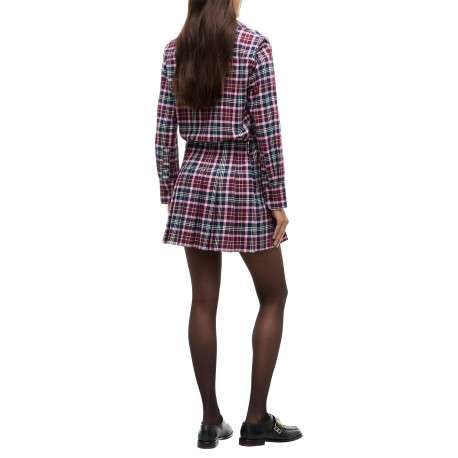 Robe courte en coton biologique rose à coupe droite avec un col à revers - Image 3