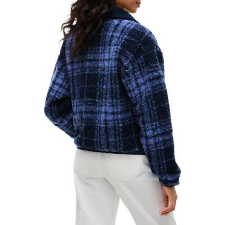 Veste bleue à coupe droite pourvue d'un col à revers et de manches longues - Image 3