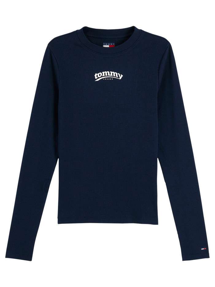 T-shirt en coton biologique marine coupe ajustée pourvu d'un col rond