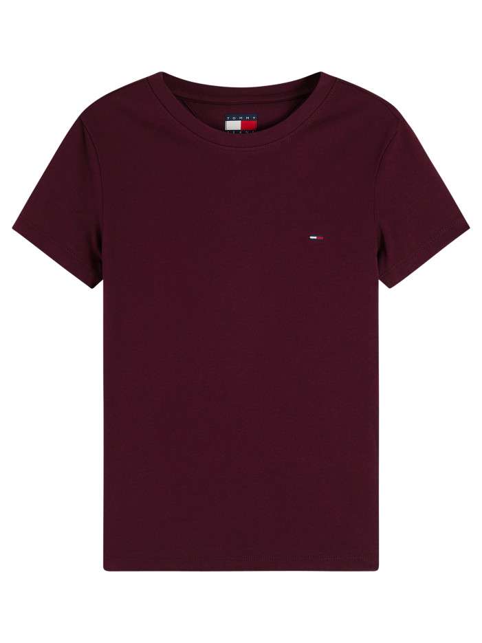 T-shirt en coton bordeaux à...