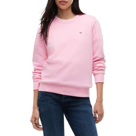 Sweat en coton mélangé rose à coupe droite pourvu d'un col rond - Image 2