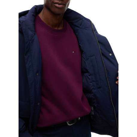 Blouson marine à coupe droite pourvu d'un col montant à capuche - Image 5