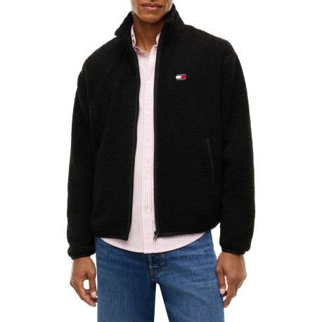 Sweat zippé noir pourvu d'une coupe droite et de poches plaquées - Image 2
