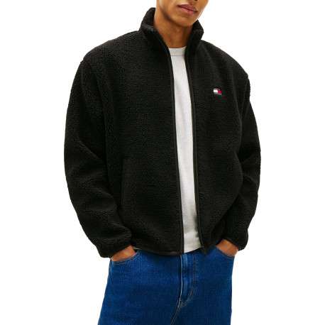Sweat zippé noir pourvu d'une coupe droite et de poches plaquées - Image 5