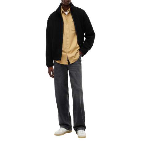 Chemise en coton biologique beige à coupe droite pourvue d'un col à revers - Image 5