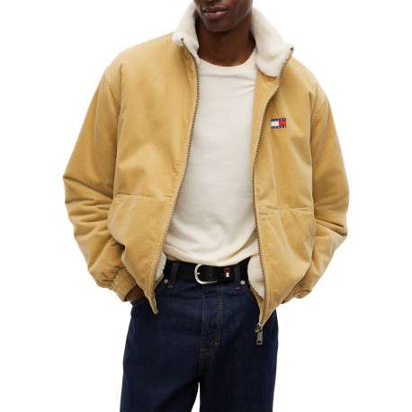 Blouson en coton biologique moutarde à coupe droite pourvu d'un col montant - Image 2