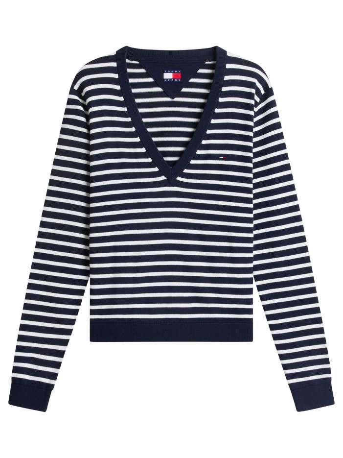 Pull à rayures en coton...
