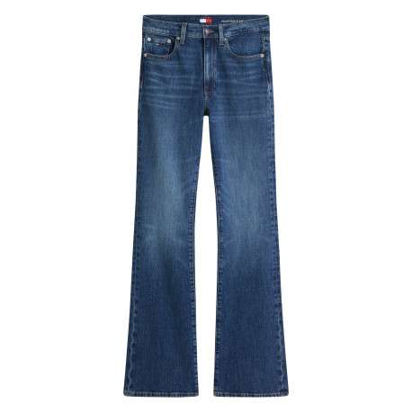 Jean Sylvia en coton bleu indigo coupe flare pourvu de poches