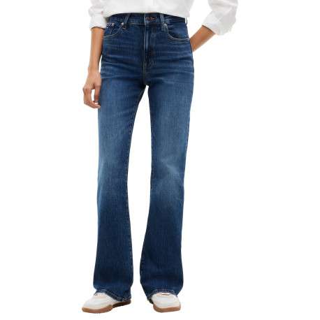 Jean Sylvia en coton bleu indigo coupe flare pourvu de poches - Image 2