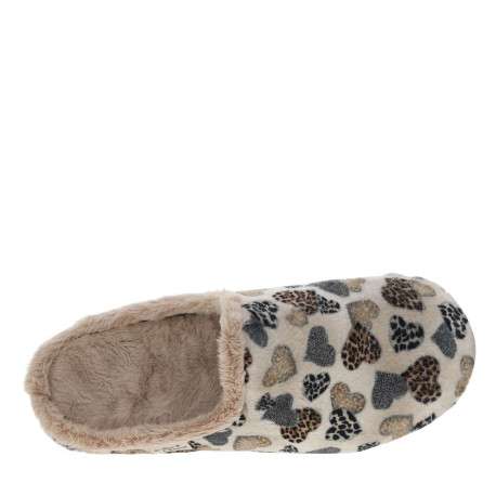 Mules beiges à motifs animaliers avec un talon plat et un revêtement doux - Image 5