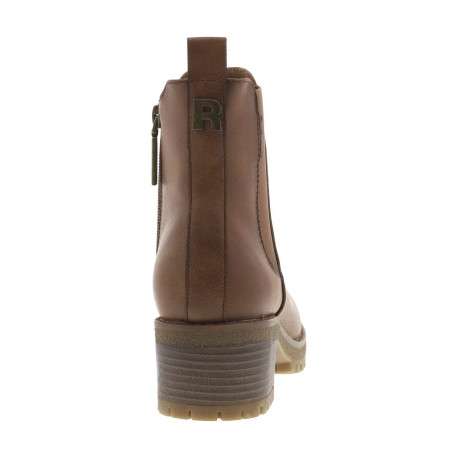 Boots camel à talon décroché moyen avec un zip et un soufflet élastiqué - Image 3