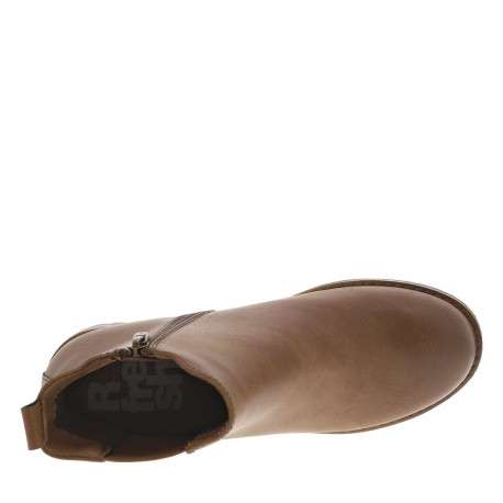 Boots camel à talon décroché moyen avec un zip et un soufflet élastiqué - Image 5