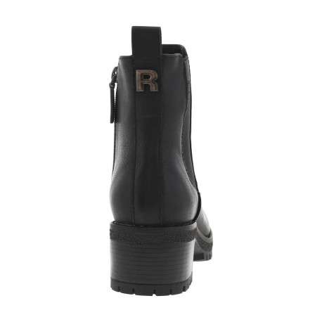Boots noires à talon décroché moyen avec un zip et un soufflet élastiqué - Image 3