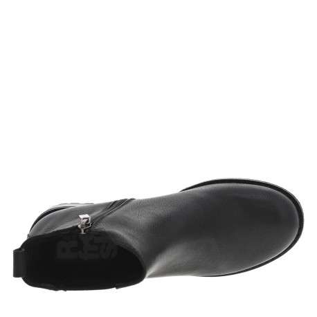 Boots noires à talon décroché moyen avec un zip et un soufflet élastiqué - Image 5