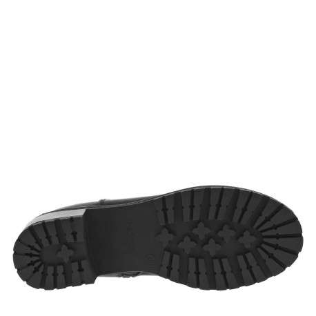 Boots noires à talon décroché moyen avec un zip et un soufflet élastiqué - Image 6