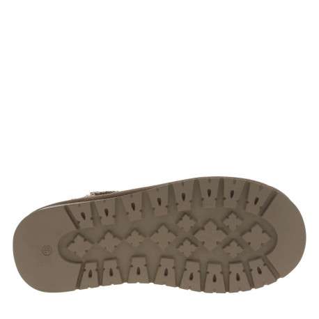 Boots taupe à talon plateau et à slip-on avec perles décoratives - Image 6