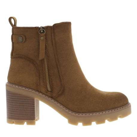 Boots camel avec un talon décroché haut et un zip de chaque côté - Image 2