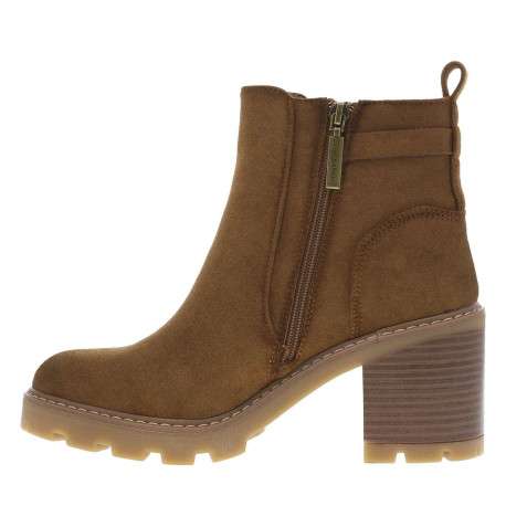 Boots camel avec un talon décroché haut et un zip de chaque côté - Image 4