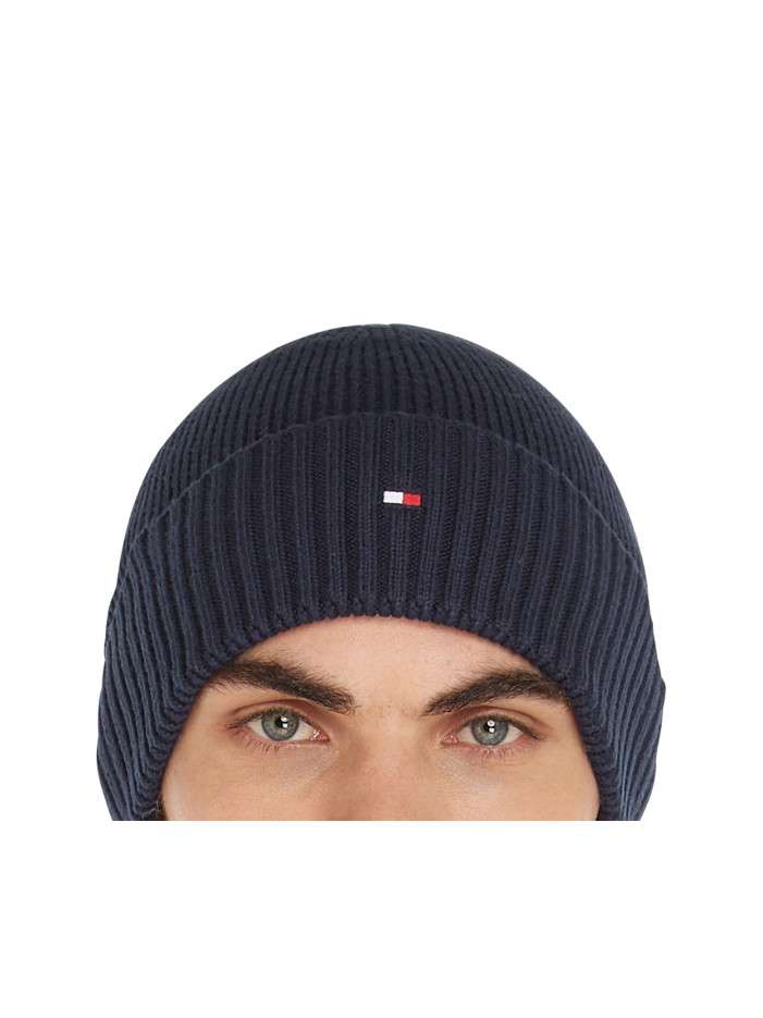 Bonnet en coton marine uni...