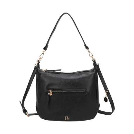 Sac porté épaule noir avec bandoulière et anses amovible et réglables