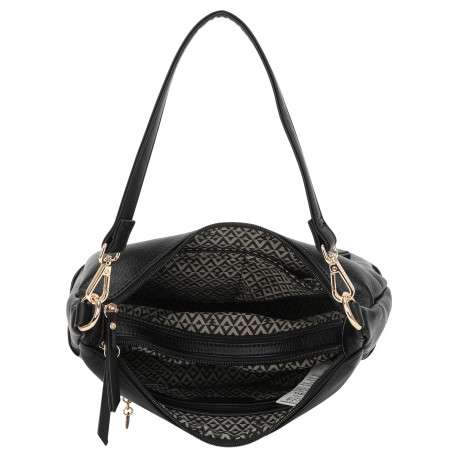 Sac porté épaule noir avec bandoulière et anses amovible et réglables - Image 4
