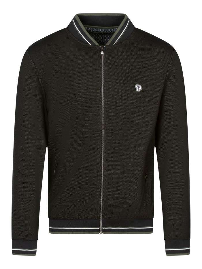 Sweat zippé noir uni à col...