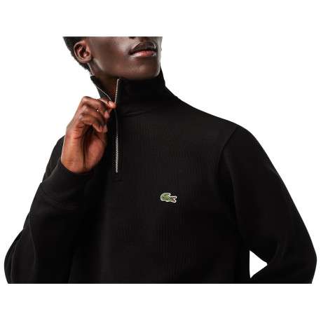 Sweat en coton noir avec logo brodé une coupe droite et un col camionneur - Image 2