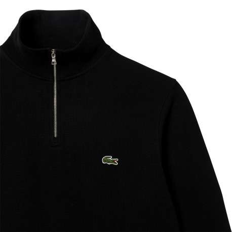 Sweat en coton noir avec logo brodé une coupe droite et un col camionneur - Image 4