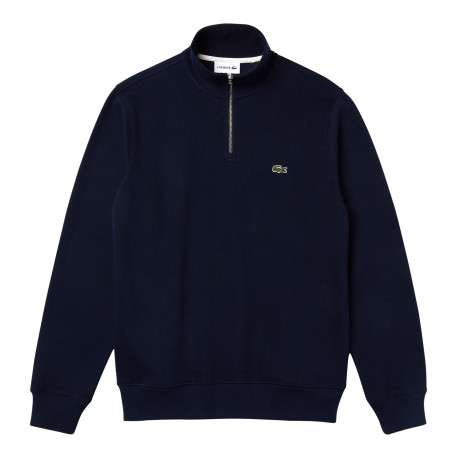 Sweat en coton marine à col camionneur avec logo brodé sur la poitrine - Image 2