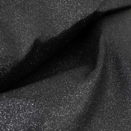 Trousse noire avec un imprimé pailleté et une étiquette cousue à l'avant - Image 4
