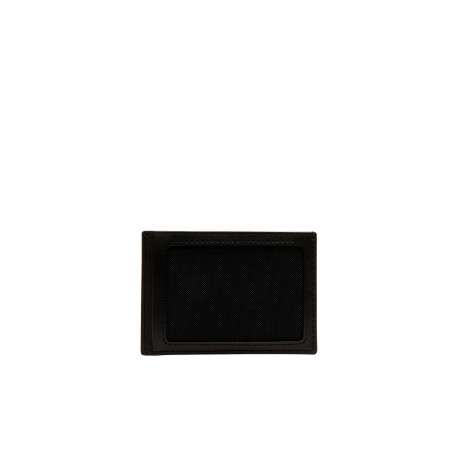 Coffret portefeuille et porte-cartes en cuir de vache noir uni - Image 3