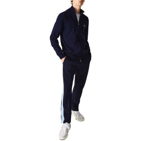 Gilet zippé en coton marine avec logo brodé à la poitrine col camionneur - Image 3