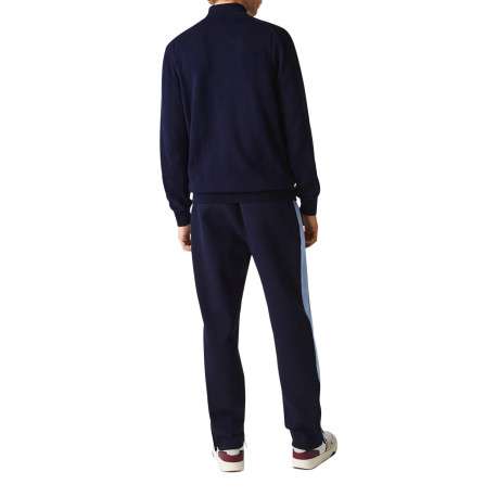 Gilet zippé en coton marine avec logo brodé à la poitrine col camionneur - Image 4
