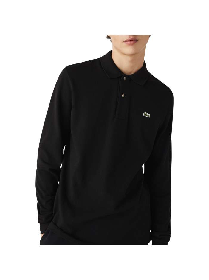 Polo en coton noir avec...
