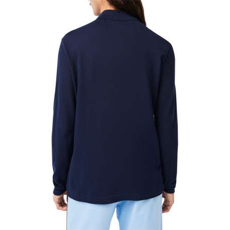 Polo L1312 en coton piqué marine avec une coupe droite et un col boutonné - Image 2
