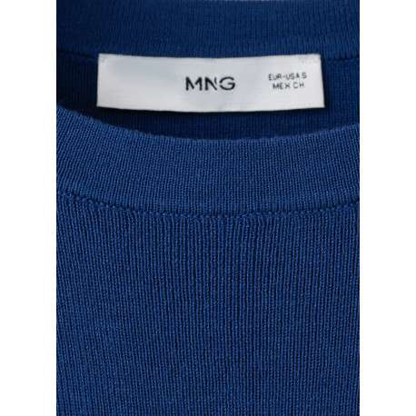 Top bleu uni muni d'une coupe droite et de manches courtes - Image 2