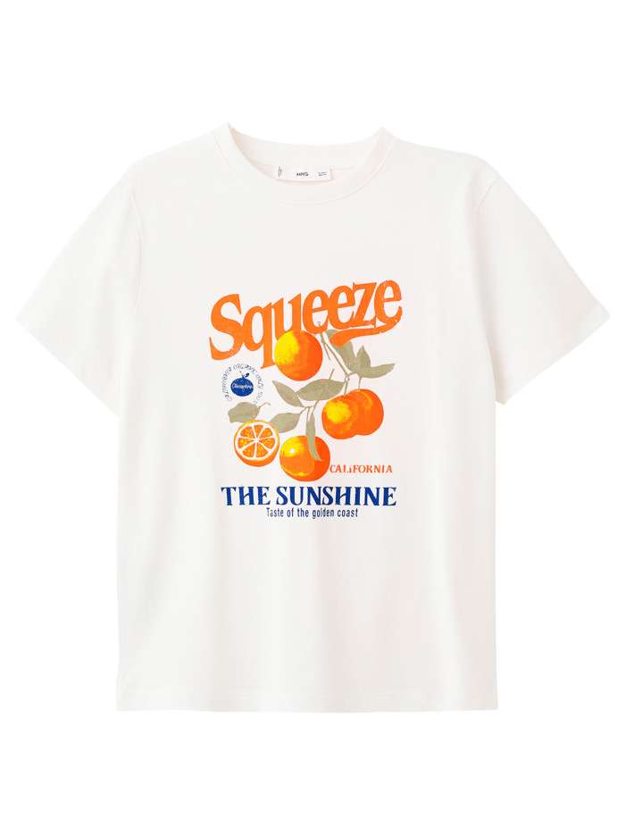 T-shirt en coton blanc à...