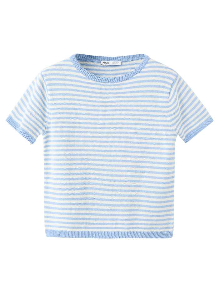 Pull bleu et blanc à...