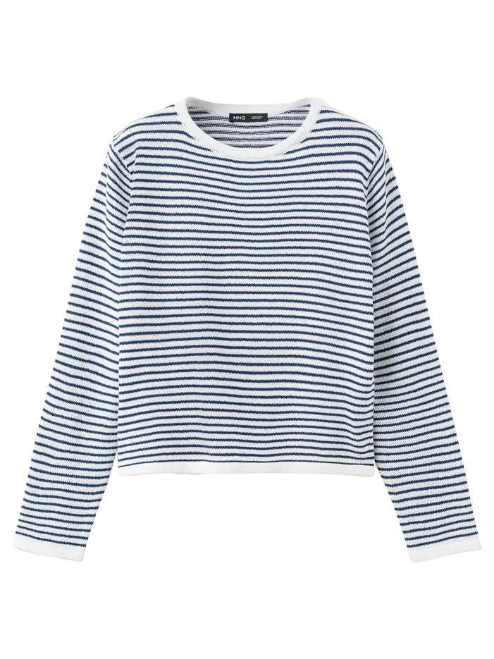Pull blanc et marine à...