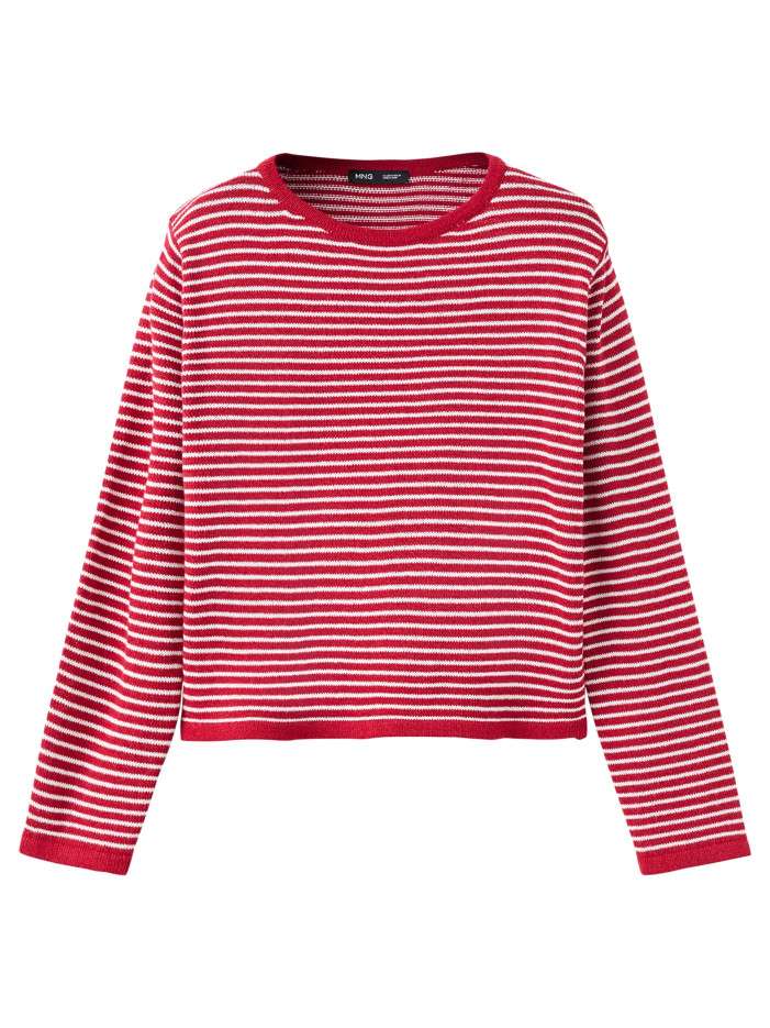Pull rouge à rayures avec...