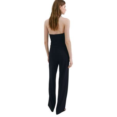 Pantalon chino marine uni avec une coupe bootcut et une fermeture à zip - Image 4