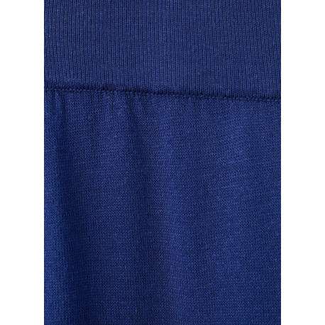 Pantalon bleu uni avec une coupe large et une taille élastiquée - Image 2