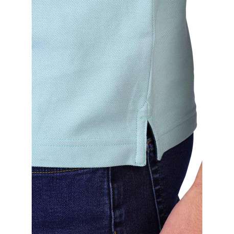 Polo en coton biologique turquoise à coupe droite pourvu d'un col boutonné - Image 4