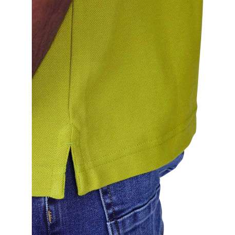 Polo en coton biologique vert anis à coupe droite pourvu d'un col boutonné - Image 4