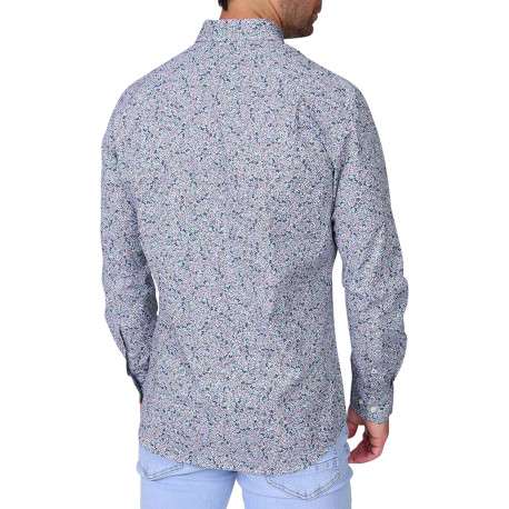 Chemise en coton biologique bleue pourvue d'une coupe droite - Image 2