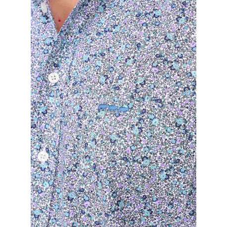 Chemise en coton biologique bleue pourvue d'une coupe droite - Image 3